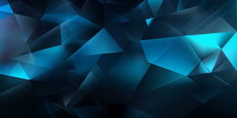 black blue gradient abstract background for design. Geometric shapes. Triangles, squares, stripes, lines. Color gradient generative ai