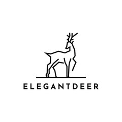 Simple and elegant deer logo design template