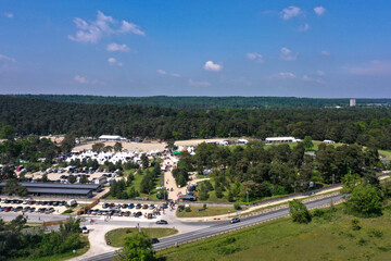 aerial view of the Grand Parquet equestrian site in the forest of Fontainebleau in France
