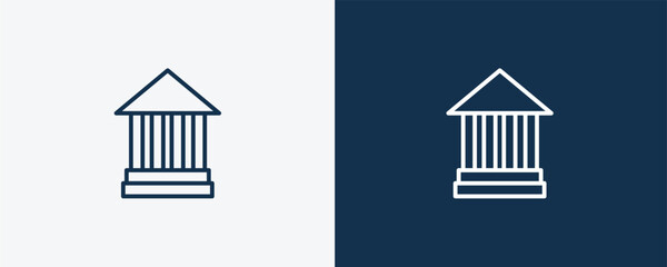 modern art icon. Outline modern art icon from museum and exhibition collection. Linear vector isolated on white and dark blue background. Editable modern art symbol.