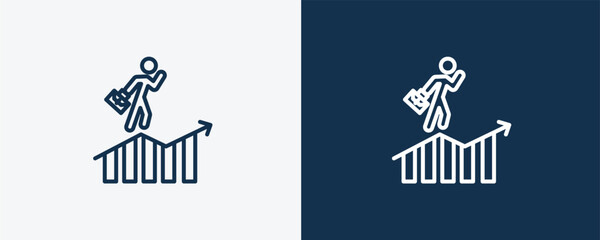 success man icon. Outline and vector success man icon from business and finance collection. Line and glyph vector isolated on white background. Editable success man symbol.