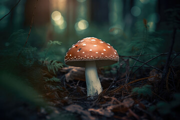 Fototapeta premium Magic mushroom in the forest
