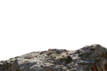 Stone texture in the foreground on a white background.