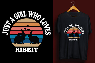 JAST A GIRL WHO LOVES (RABBIT/HARE) CREATIVE VACTOR T-SHIRT DESIGN