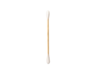 Cotton buds isolated on white background. Cotton swab on a white background. Sticks for hygiene of the nose and ears. Bamboo cotton buds. Eco friendly.