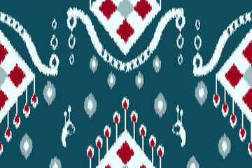 Ikat damask geometric ethnic seamless pattern. Native American, Indian, African, Mexican, Moroccan, Peruvian. Design for clothing, fabric, wallpaper, textile, texture, home decor, carpet.