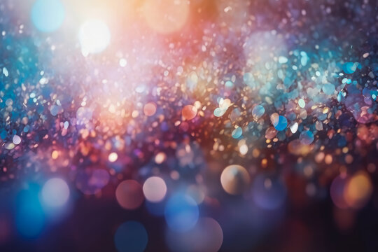 Beautiful shiny light and glitter background. Abstract colorful background wallpaper. Generative AI