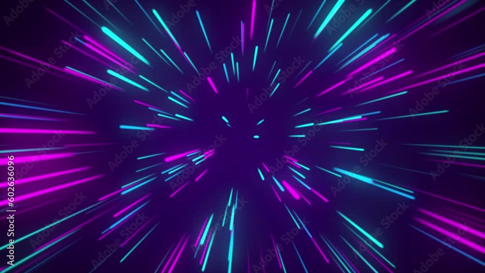 Canvas Prints flying in space with luminous neon lines. hyperspace. the modern ultraviolet spectrum of light.