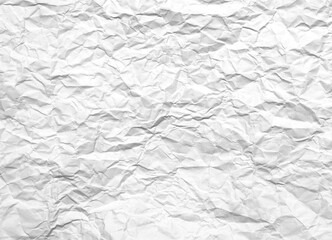 White crumpled paper texture background. Clean white paper.