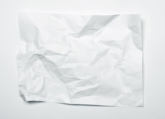 White crumpled paper texture background. Clean white paper.
