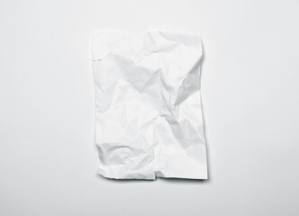 White crumpled paper texture background. Clean white paper.