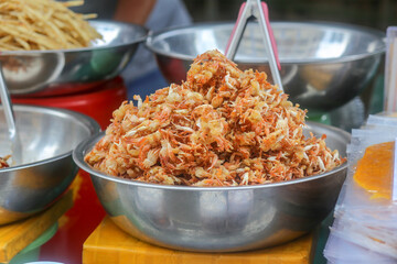 Closeup of deep fried small crabs - Traditional vietnamese cuisine