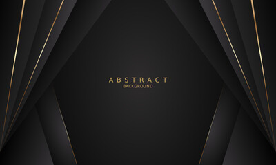 black luxury premium background and gold line.