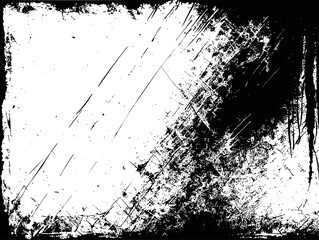 A black and white vector grungy background, shards, scratches on paper, or metal, dark design, large diagonal brush strokes, aftereffects, torn edges, fractured, engraved texture.