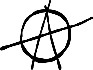 Doodle Grunge Anarchy Symbol - obrazy, fototapety, plakaty