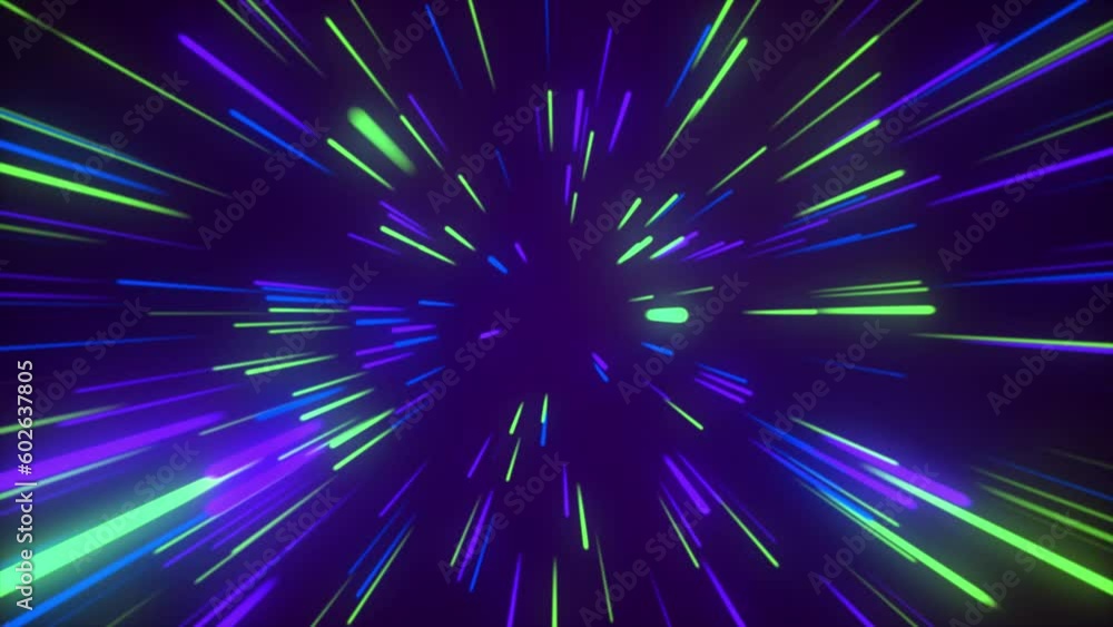 Canvas Prints flying in space with luminous neon lines. hyperspace. the modern ultraviolet spectrum of light.