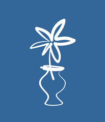 Vase with flower vector illustration