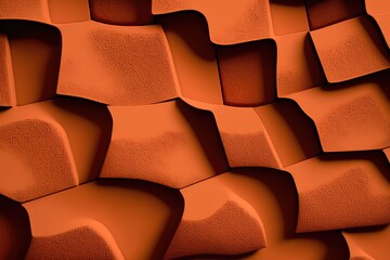 Fototapeta na wymiar Abstract background made of orange extruded shapes