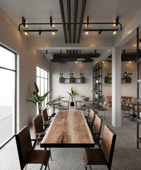 Coffee Shop interior, 3d render
