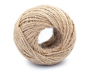 craft rope roll isolated on white background