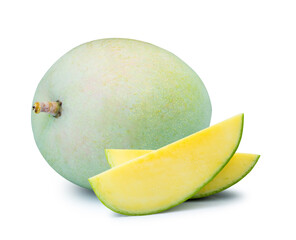 green mango isolated on white background