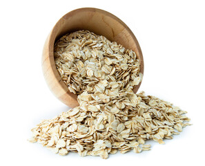 oat flakes isolated on white background