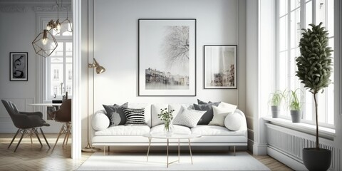 luxurious interior elegant design in modern house. superlative generative AI image.