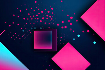 vector illustration of rectangle dots blue and pink launching events background with space text