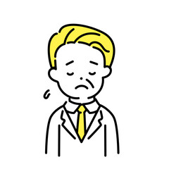 かわいい人物のイラストシリーズ _ オフィスワーカー_シニア _ 俯く