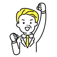 かわいい人物のイラストシリーズ _ オフィスワーカー_シニア _ 応援