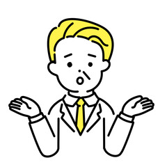 かわいい人物のイラストシリーズ _ オフィスワーカー_シニア _ 困る