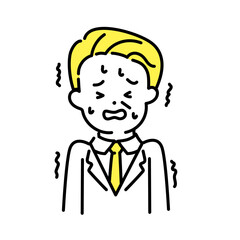 かわいい人物のイラストシリーズ _ オフィスワーカー_シニア _ 怖い