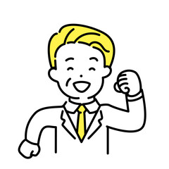 かわいい人物のイラストシリーズ _ オフィスワーカー_シニア _ 歩く