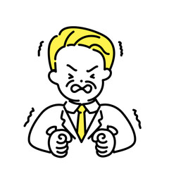 かわいい人物のイラストシリーズ _ オフィスワーカー_シニア _ 耐える