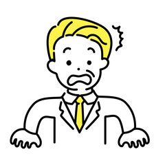 かわいい人物のイラストシリーズ _ オフィスワーカー_シニア _ 驚く