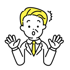 かわいい人物のイラストシリーズ _ オフィスワーカー_シニア _ 驚く