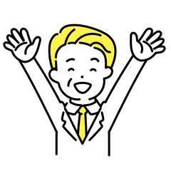 かわいい人物のイラストシリーズ _ オフィスワーカー_シニア _ 幸せ