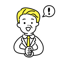 かわいい人物のイラストシリーズ _ オフィスワーカー_シニア _ 閃く