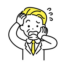 かわいい人物のイラストシリーズ _ オフィスワーカー_シニア _ 焦る