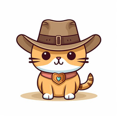 cute western cat with hat