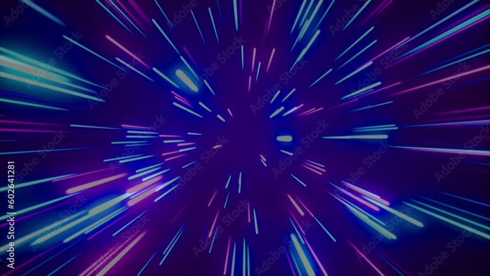 Canvas Prints flying in space with luminous neon lines. hyperspace. the modern ultraviolet spectrum of light.