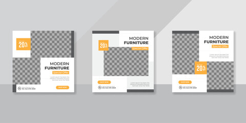 modern Furniture social media post templates design