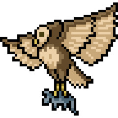 pixel art owl hunt prey