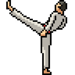 pixel art karate kick attack © Saphatthachat