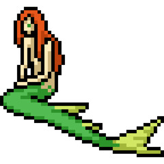 Fototapeta premium pixel art mermaid fairy tales