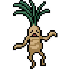 Obraz premium pixel art mandreak plant fantasy