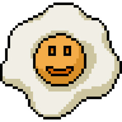 Fototapeta premium pixel art breakfast fried egg