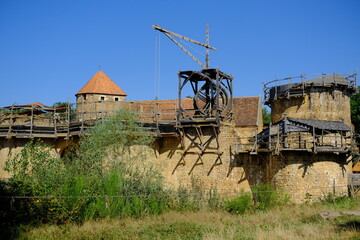 Vue d'ensemble du chantier du chateau de Guédelon, Bourgogne, France, 2022