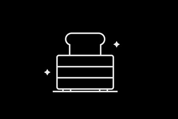 Geometric toaster illustration, vector breakfast icon in flat design art.