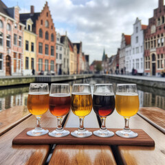 Obraz premium Belgian beer in Belgium. Generative AI.